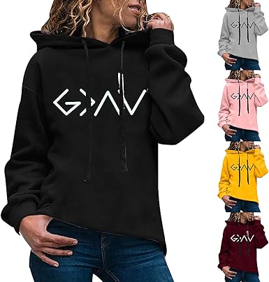Amazon.com: Sudaderas con capucha para mujer a la moda 2021 suéter casual  de manga larga suelto para adolescentes y niñas con letras impresas : Ropa,  Zapatos y Joyería