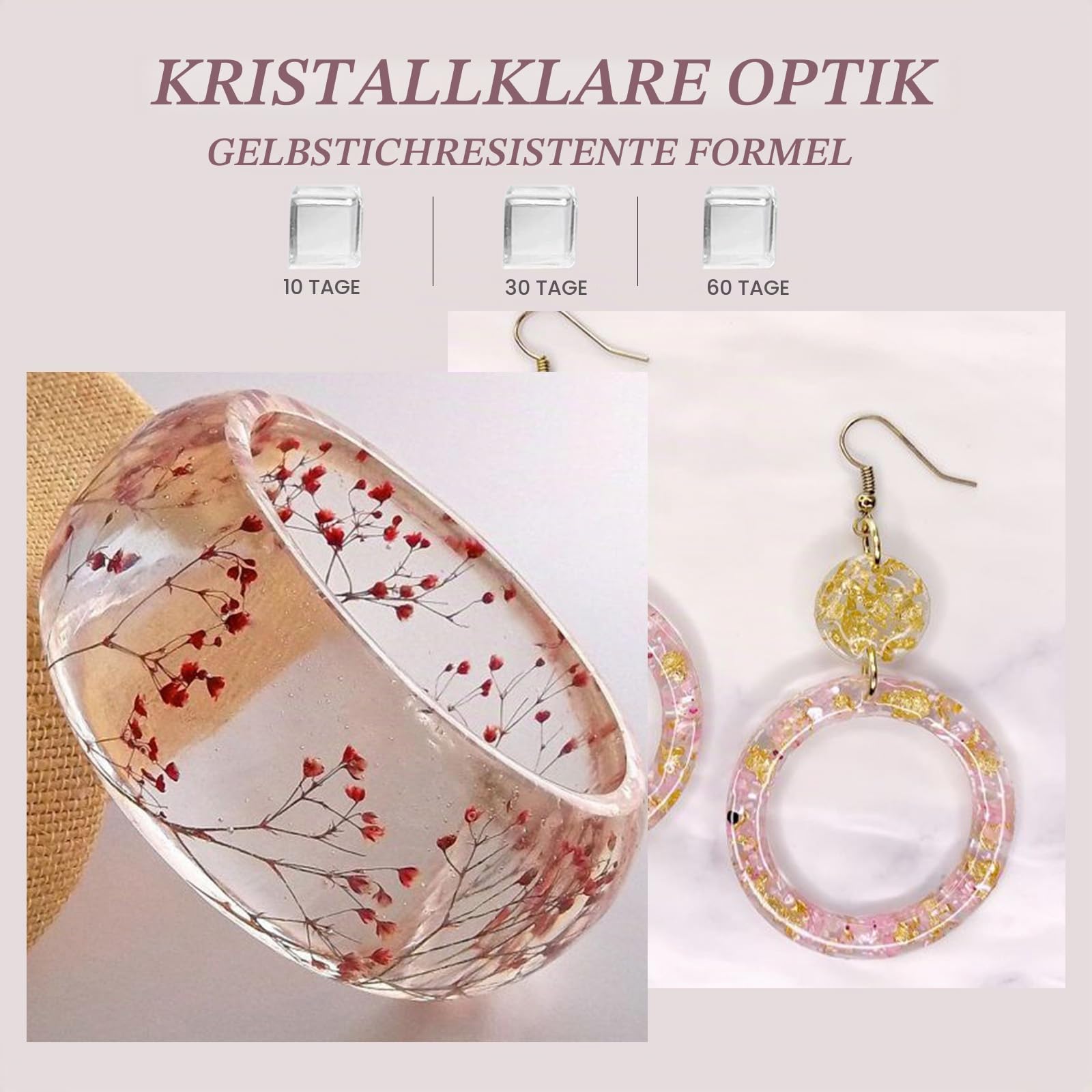 Bsrezn 1000g Großpackung UV Resin Set, UV Harz Hart für Schmuck Making