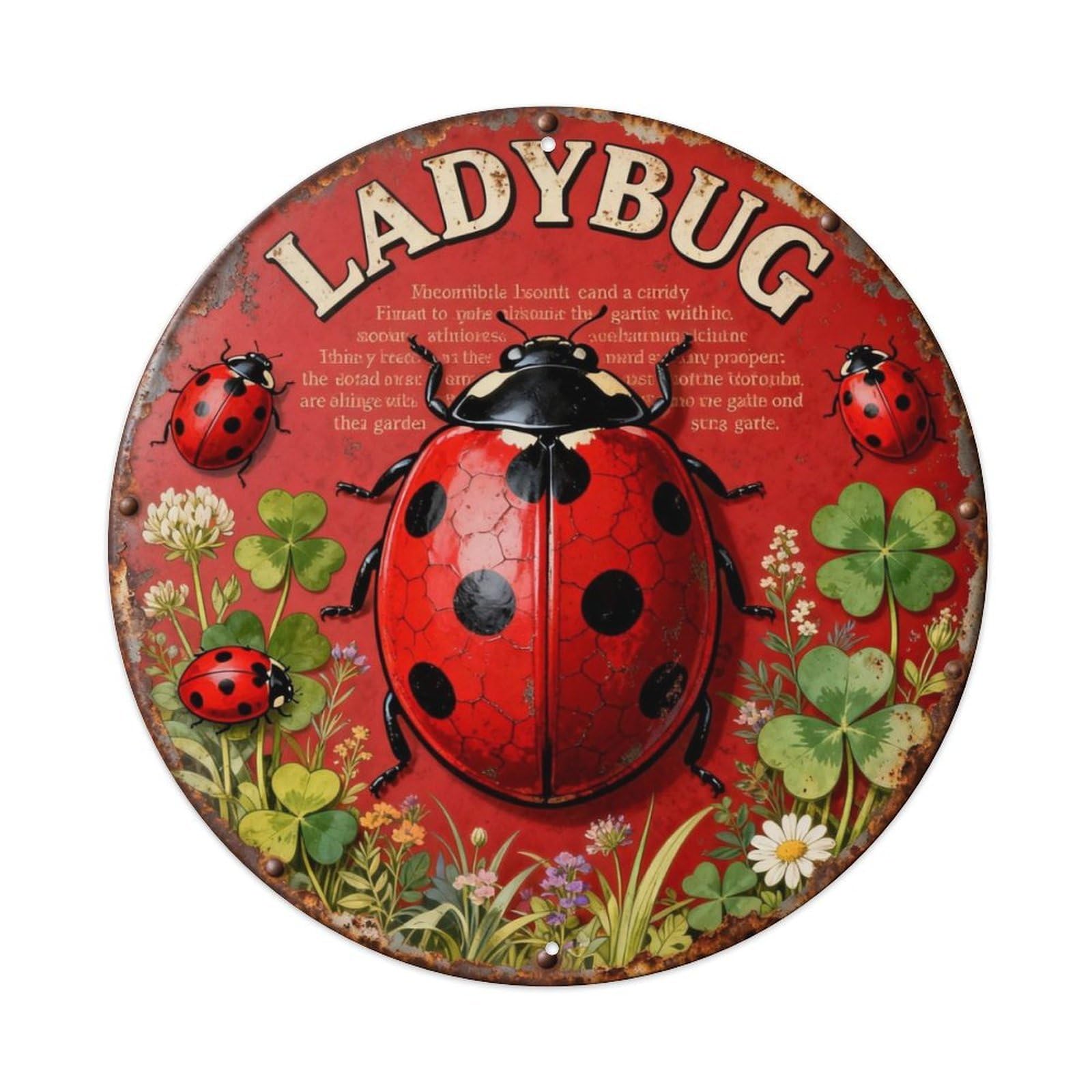 LADYBUG Metal Tin Sign Plaque