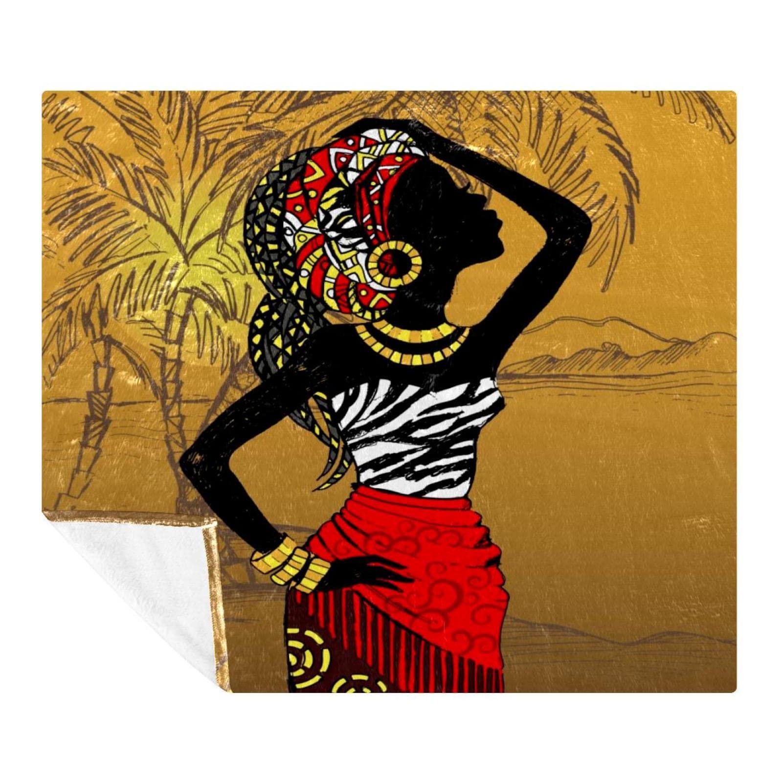 Couverture noire africaine douce en microfibre premium pour lit