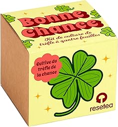 Bonne Chance - Kit de Culture Trèfle à 4 Feuilles Oxalis Deppei - Plante Naturelle de la Chance à Cultiver chez Soi – Amulette Vivante Facile à Cultiver – Cadeau Original Porte Chance – Resetea