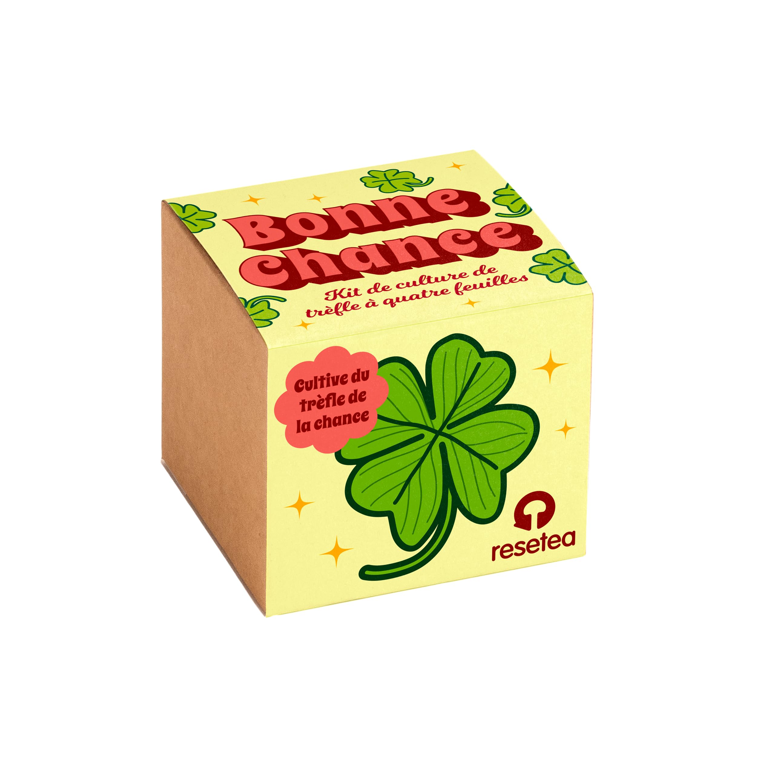 Bonne Chance - Kit de Culture Trèfle à 4 Feuilles Oxalis Deppei - Plante Naturelle de la Chance à Cultiver chez Soi – Amulette Vivante Facile à Cultiver – Cadeau Original Porte Chance – Resetea - 1