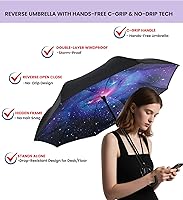 Vista 75 de SIEPASA Paraguas invertido invertido de 49/56 pulgadas, doble toldo extra grande, ventilado, resistente al viento, impermeable, paraguas de golf