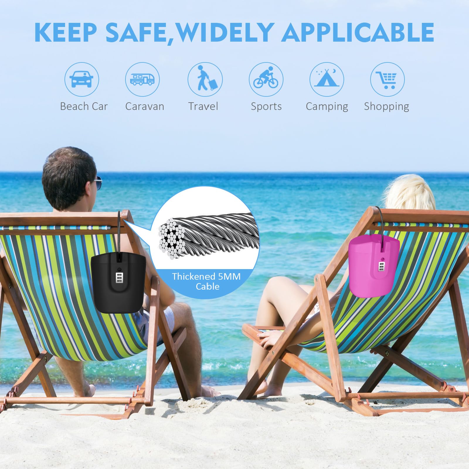 Coffre-fort Anti-sable Zibeem Pour Plage – Design Sécurisé, étanche, Avec Poignée – Rangement étanche Pour Argent Et Objets