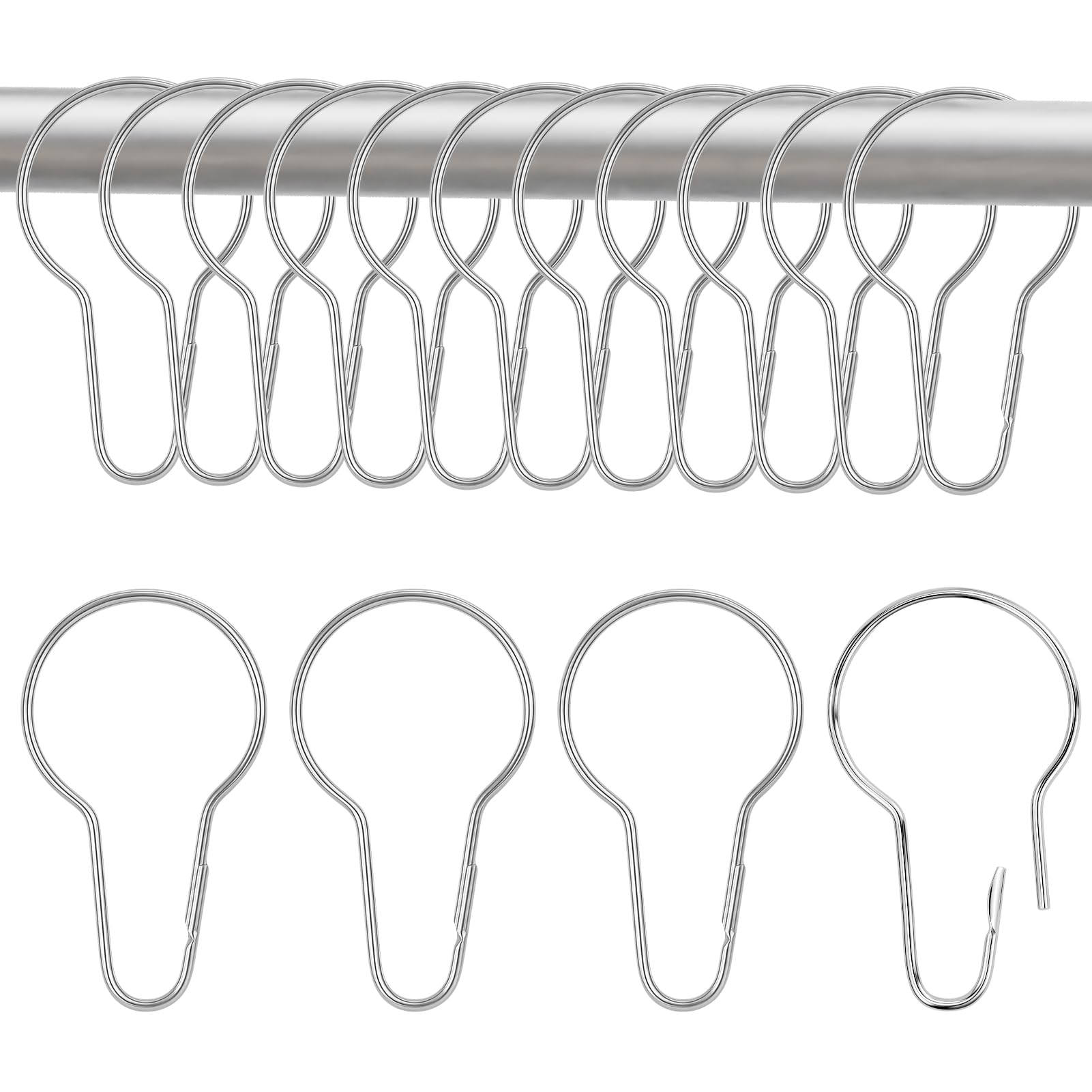 26 anillos de cortina de ducha de 70 x 40 mm, ganchos para cortina de ducha, anillos para cortina de ducha, anillos de cortina, ganchos para cortina, ganchos para baño, salón, dormitorio, cocina