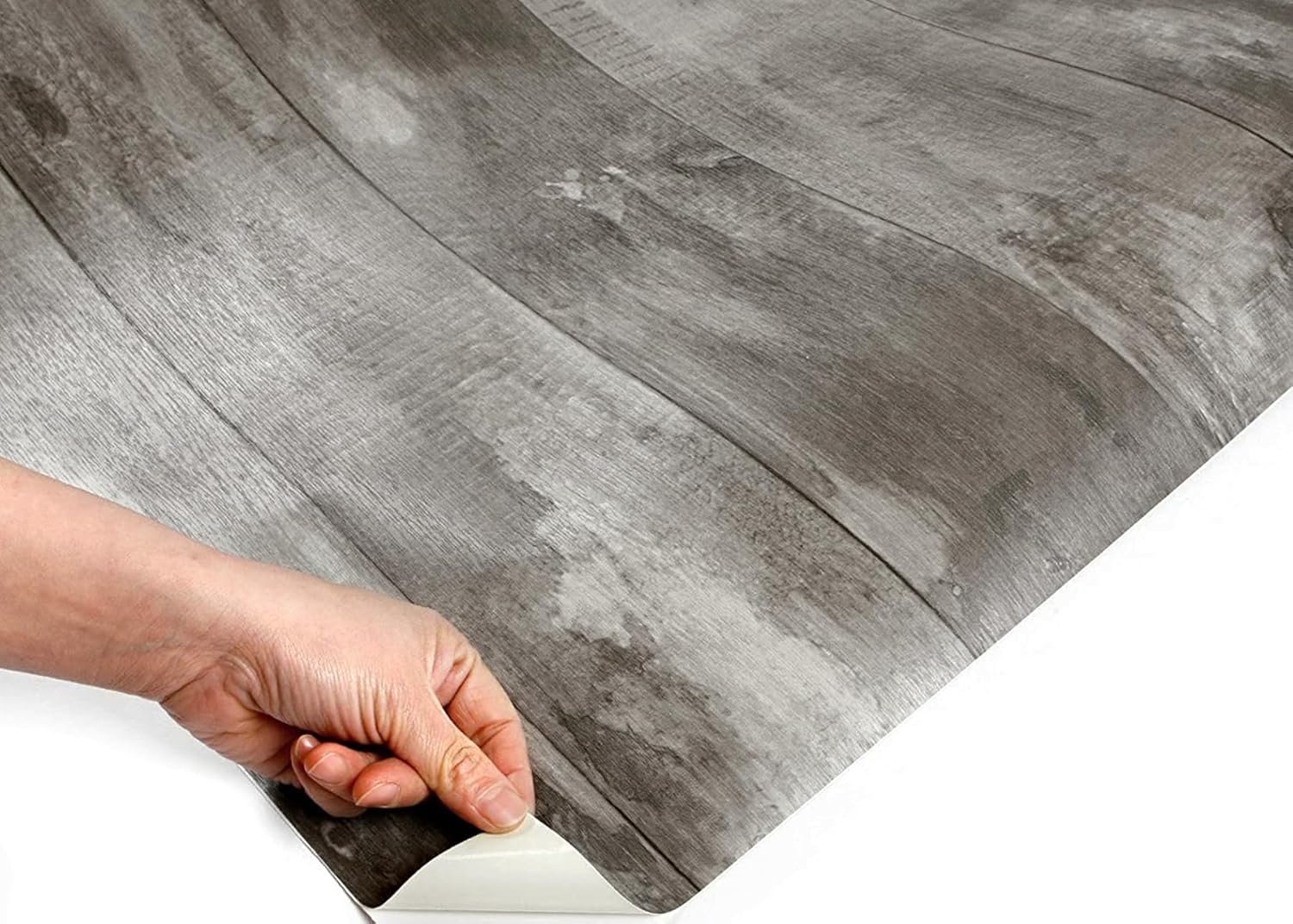 ROSEROSA Peel and Stick Faux Vintage Wood Architectural Film Self-Adhesive Vinyl Film Wallpaper Door Wrap Counter Top Border Mirror Molding Trim EP125