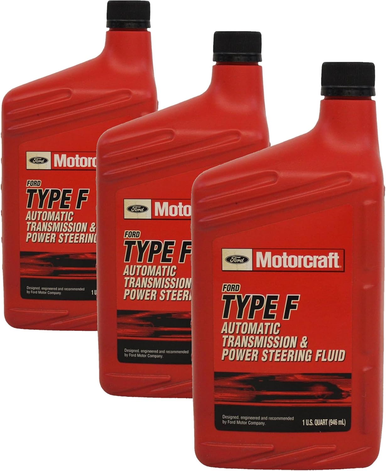 Ford Genuine Fluid XT-1-QF Type-F Automatic Transmission and Power Steering Fluid - 1 Quart (Pack of 3)