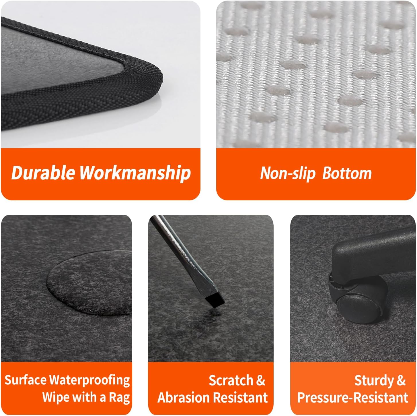 Heated Floor Mat Under Desk for Foot Warmer - Wider 110V Adjustable Temperature Electric Space Heaters Heating Pad - Carbon Crystal & Energy Saving Feet Warmers for Office,Home (Black Gray)