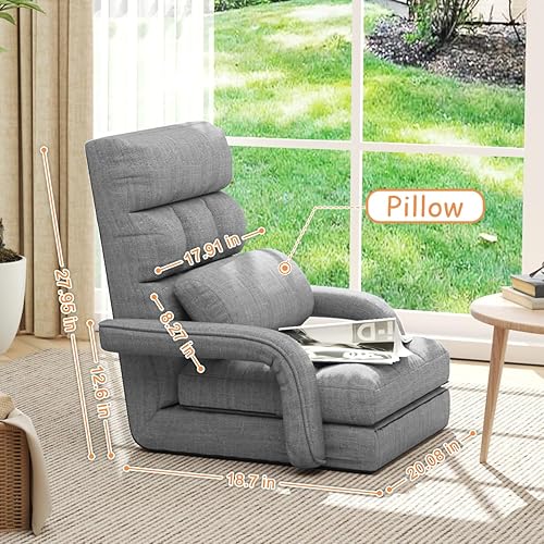 Miniatura 2 de WAYTRIM Sillón para interiores de 6 posiciones, silla de piso para juegos para adolescentes y adultos, silla de salón interior sofá perezoso para