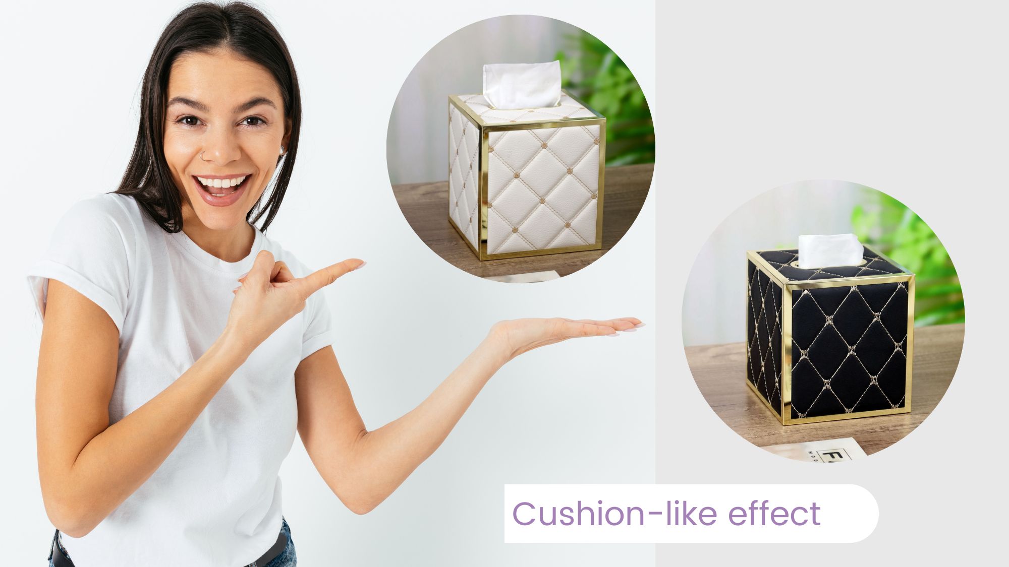 Amazon.com: KEZNGUU Tissue Box Cover,Creamy White Quilted Leather