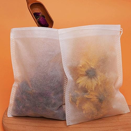 Miniatura 4 de Yzurbu 200 bolsas de filtro de té, bolsas de té vacías de 2.8 x 3.6 pulgadas con cordón para té de hojas sueltas, té caliente, té helado y café frío