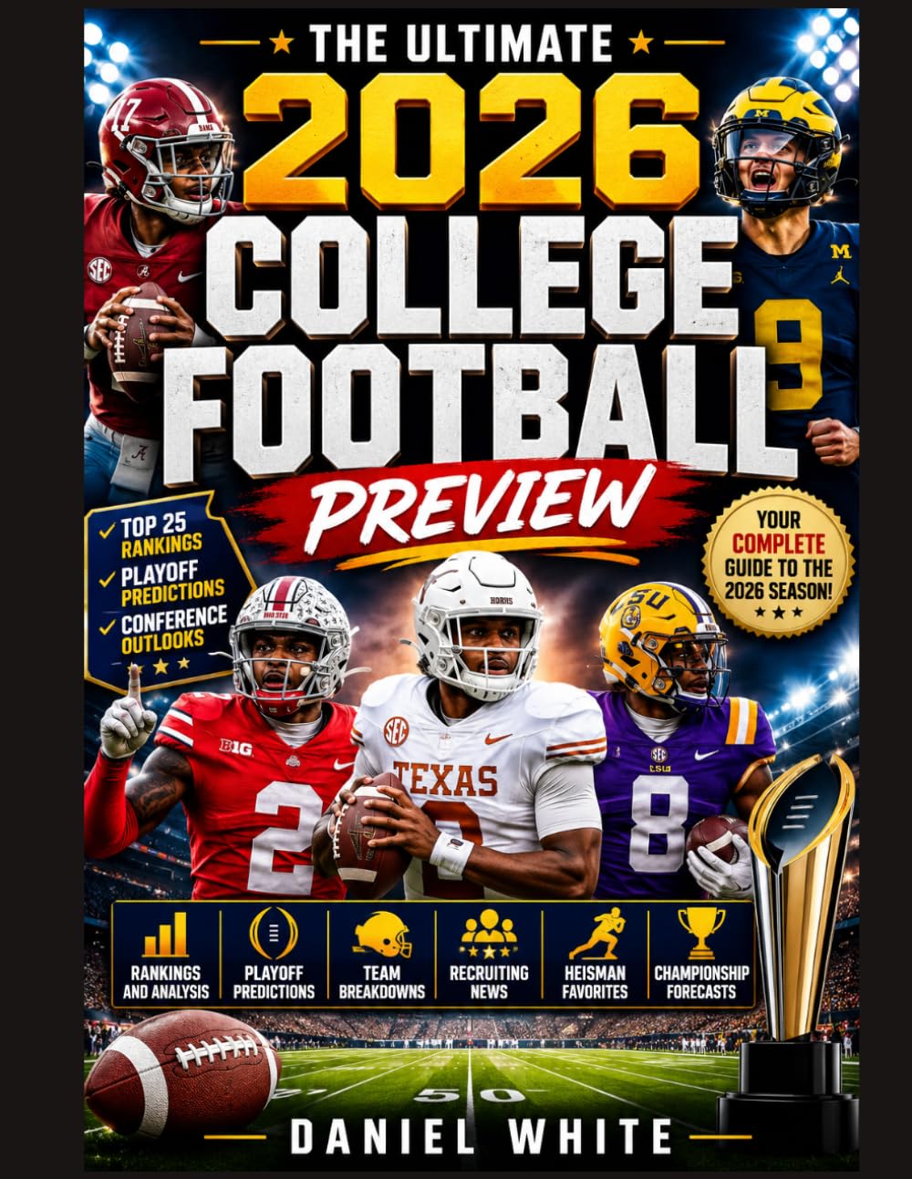 The Ultimate 2026 College Football Preview guide: Rankings, Playoff Predictions, Team Breakdowns, Recruiting News, Heisman Favorites, and Championship Forecasts.
