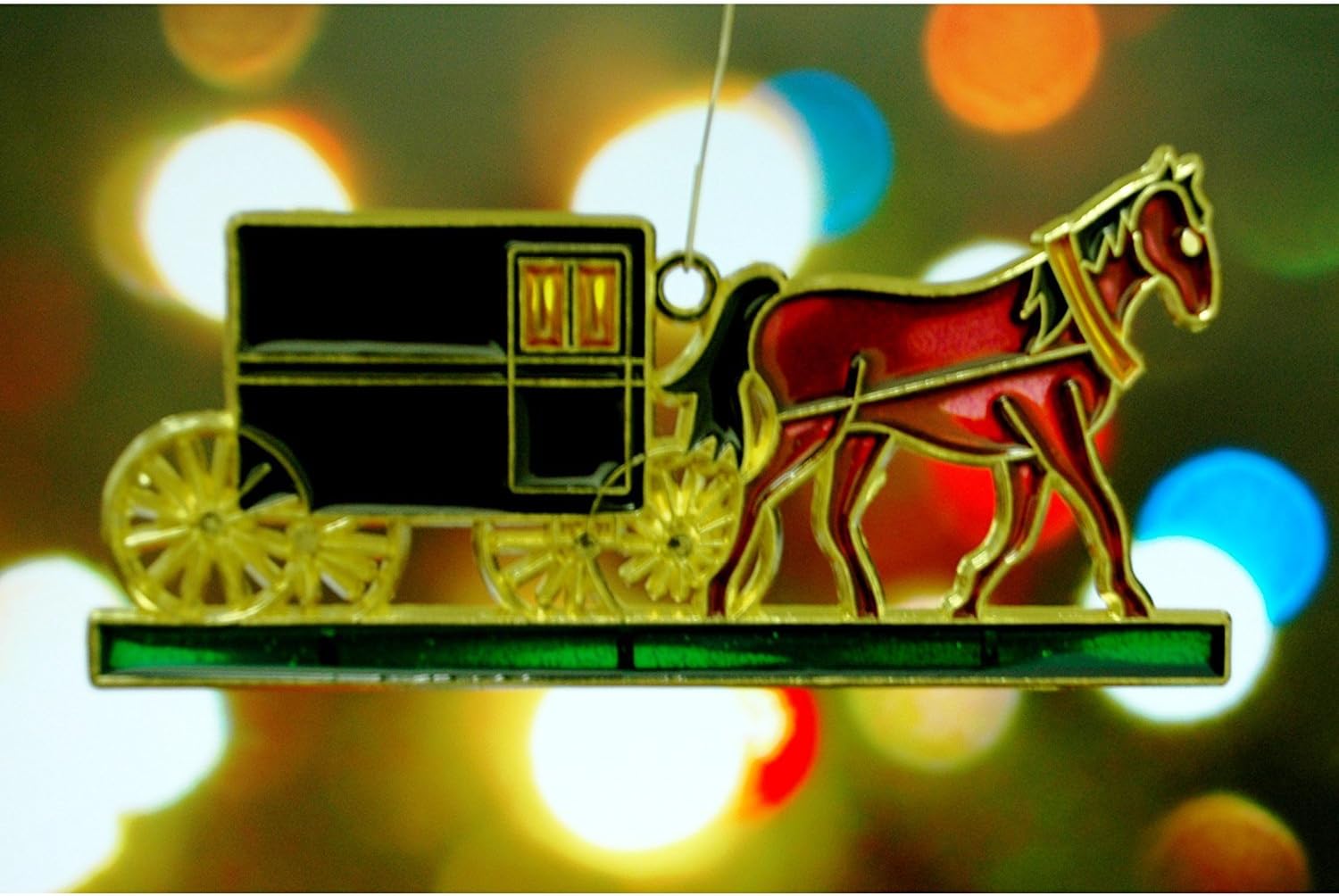 Horse and Carriage Amish Christmas Tree Ornament