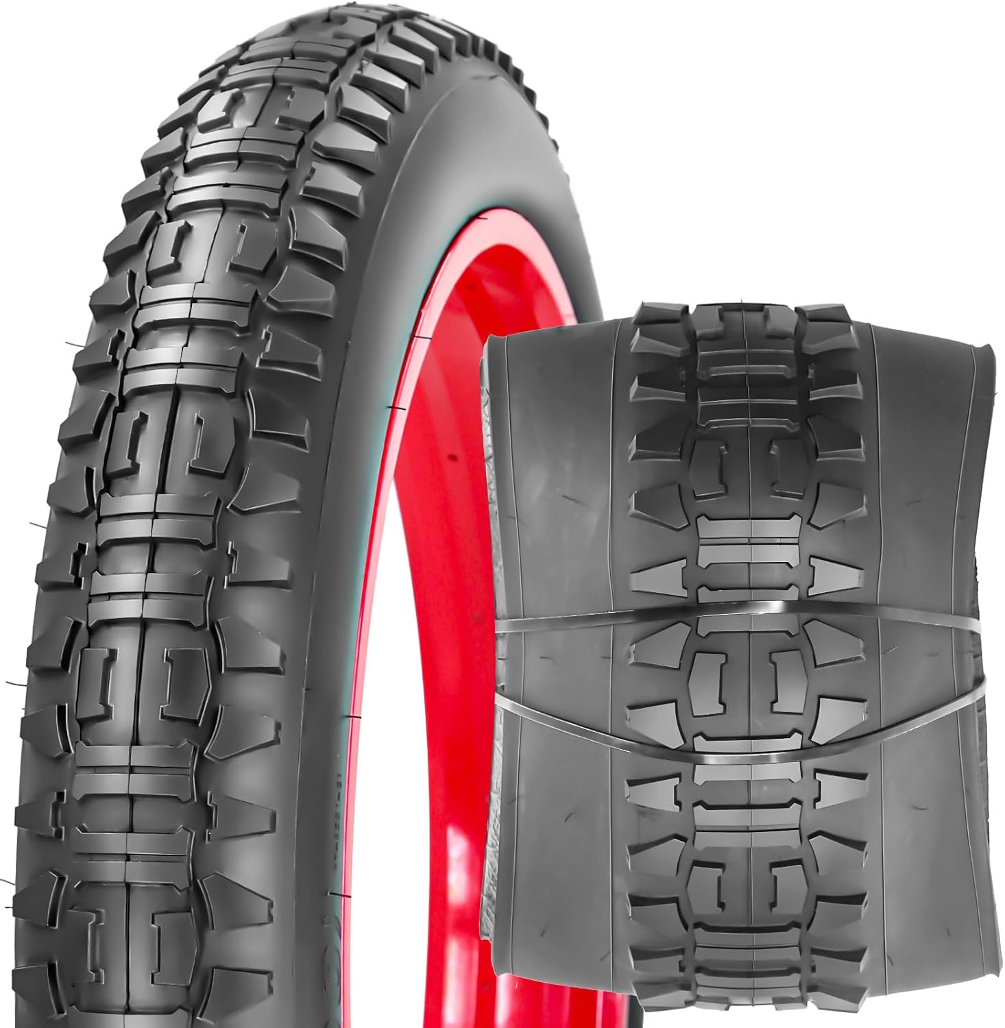 SIMEIQI 20x4.0 26x4.0 Inch Fat Bike Tires MTB Bicycle Tyres Replacement for Mountain Snow All Terrian Trail Bicycle Tricycle