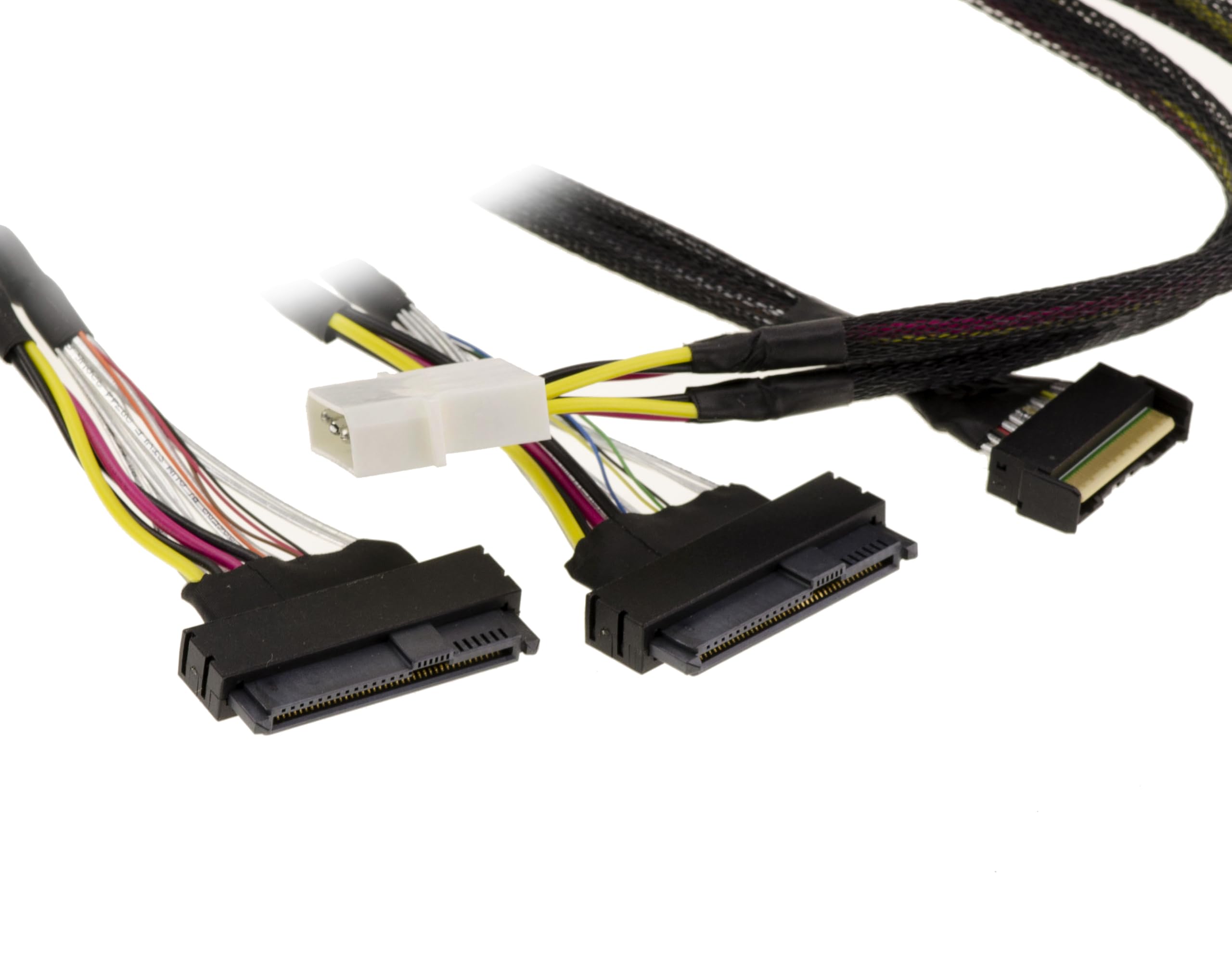 KALEA-INFORMATIQUE Cavo PCIe 5.0 con connettori MCIO 8i 74 pin a 2x SFF-8639 68 pin U2 U3 lungo 80 cm.
