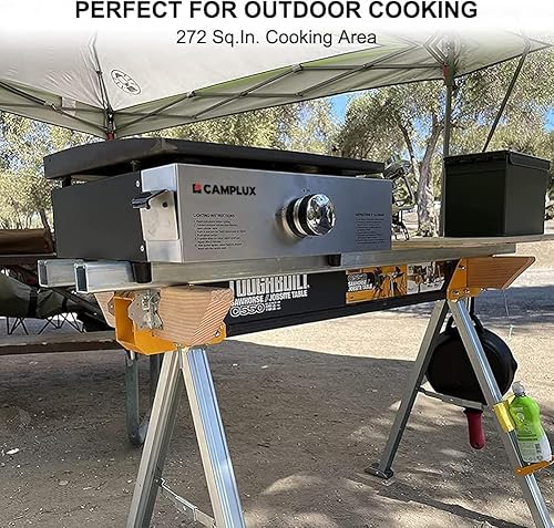 Miniatura 2 de Camplux - Parrilla de gas propano, estación de parrilla superior plana para cocina, campamento, al aire libre, mesa, parrilla de barbacoa de acero