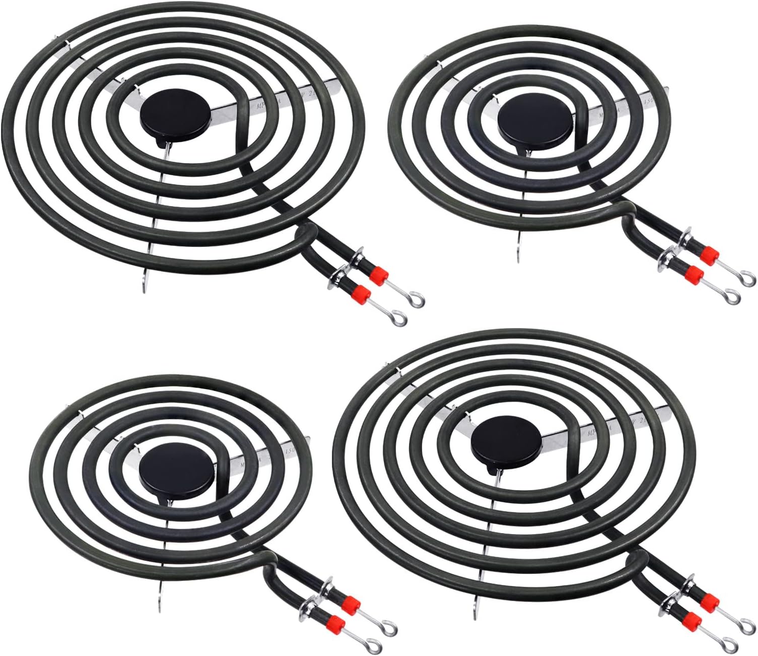 4 Pack MP22YA Electric Range Burner Element Unit Set 4- MP15YA(2) MP21YA(2) for Whirlpool, KitchenAid, Maytag range burner,Replacement part numbers include 540331014,484783, TS5W8221,Y04000033