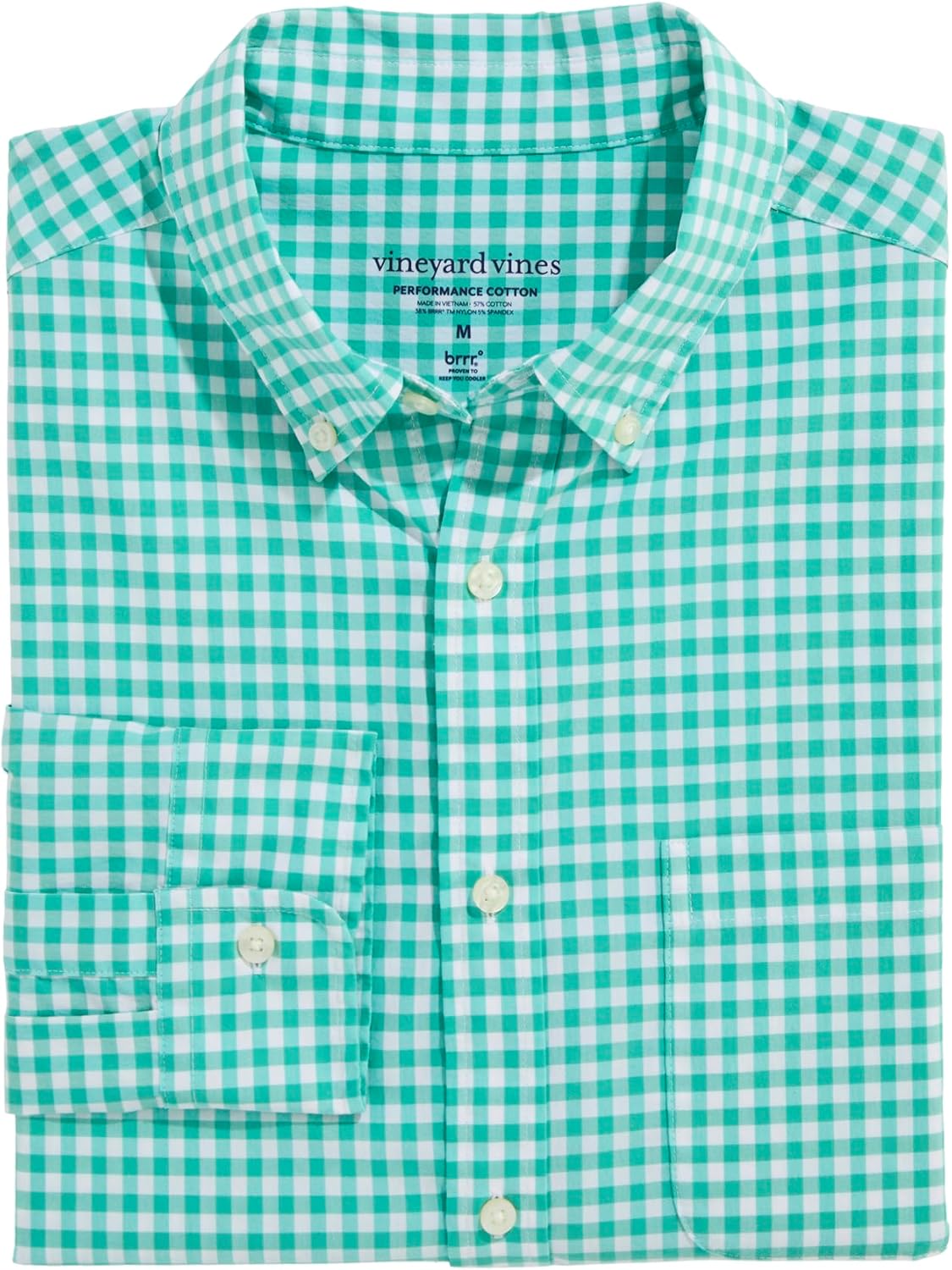 vineyard vines Men's Skysail Gingham Performance Cotton Shirt