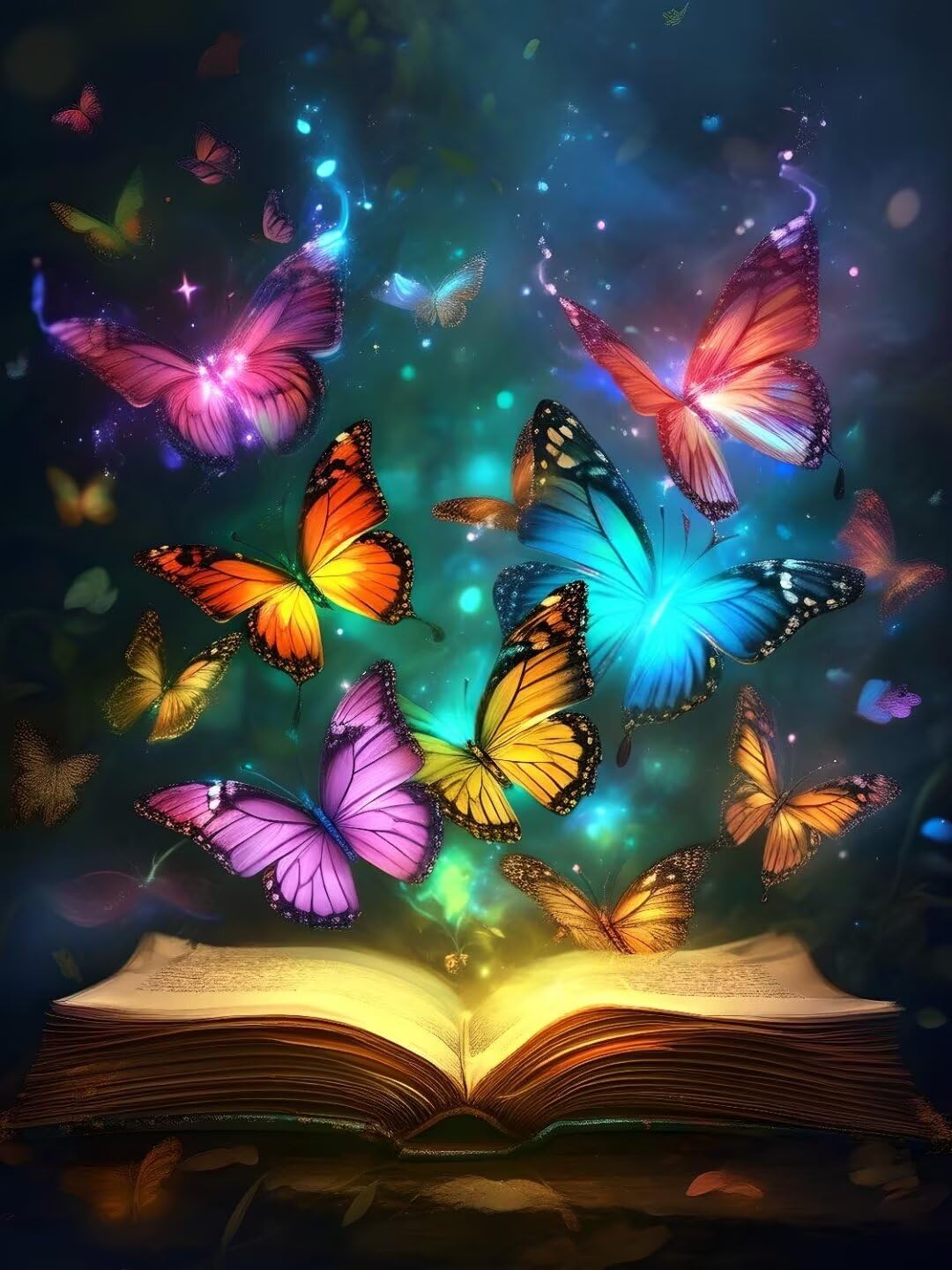 Pintura por Numeros libro mariposa Pintar por Numeros Adultos Niños, DIY Paint by Number Kit con Pinceles y Pinturas Acrilicos, Cuadros por Numeros, Decoración para el Hogar (Sin Marco) 100x70cm w4156