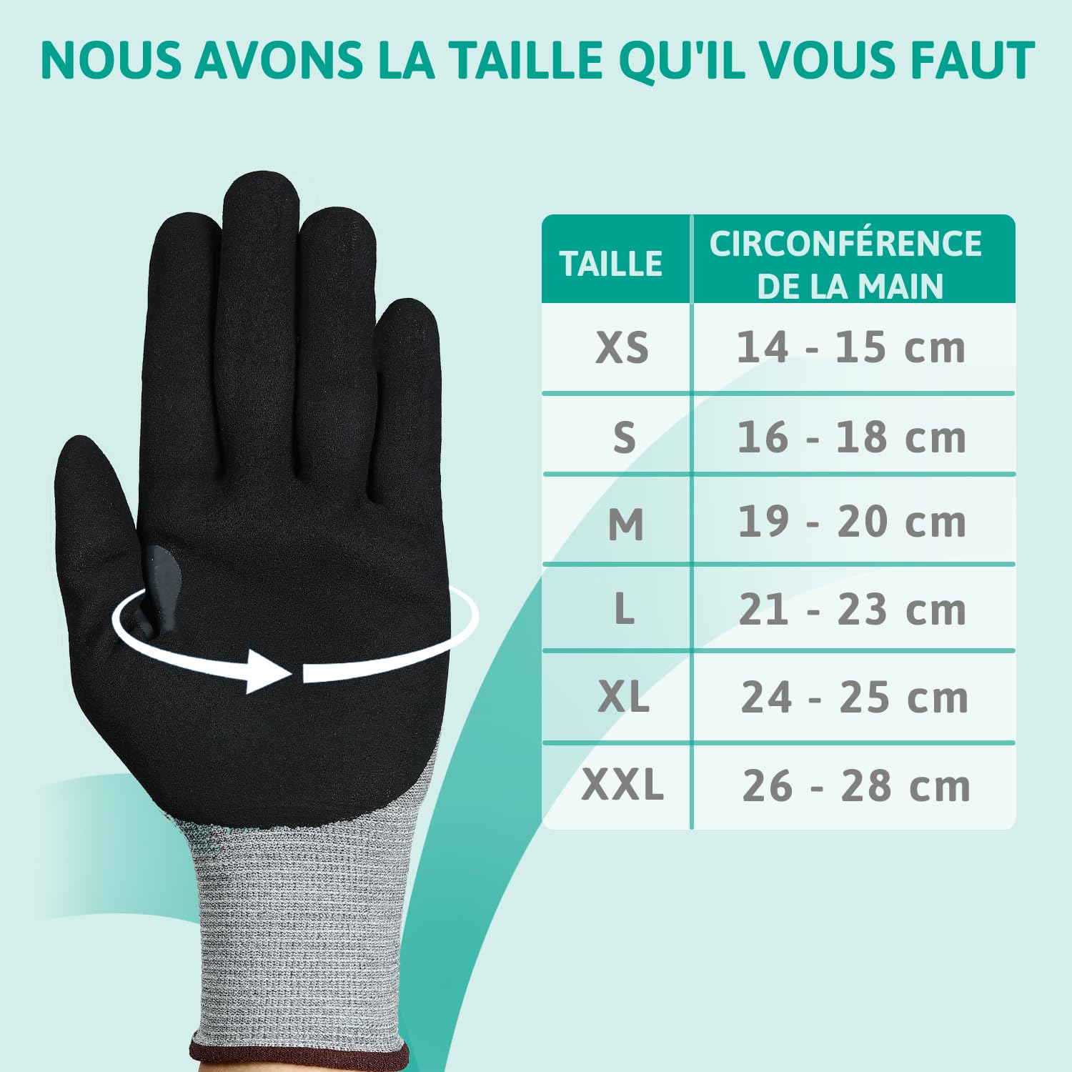 Ansell HyFlex 11-571 Gants Anti-Coupures, Enduction Nitrile Résistante à l'Abrasion, Gants de Travail Professionnels Haute Protection, Homme Femme, Gris, Taille L (12 Paires)