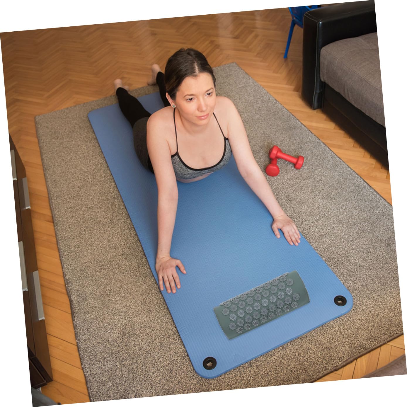 SHERCHPRY 2piezas Almohadas De Masaje Portátiles Para Acupuntura y Yoga Con Bolsa Esterilla De Masaje Para Yoga Esterilla Antideslizante Para Ejercicios De Acupresión De Corporal