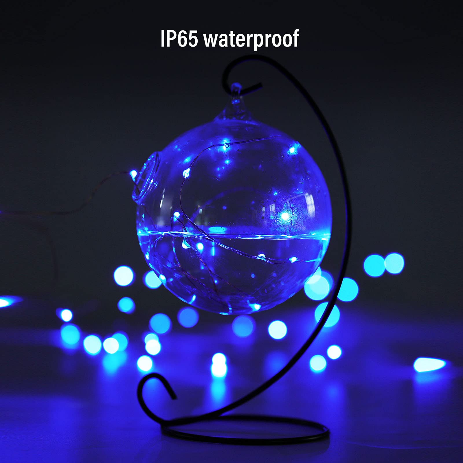 Ariceleo Led Fairy Lights Battery Operated, 1 Pack Mini Battery Powered Copper Wire Starry Fairy Lights for Bedroom, Christmas, Parties, Wedding, Centerpiece, Decoration (5m/16ft Multi-Colored): 1 Pack Blue