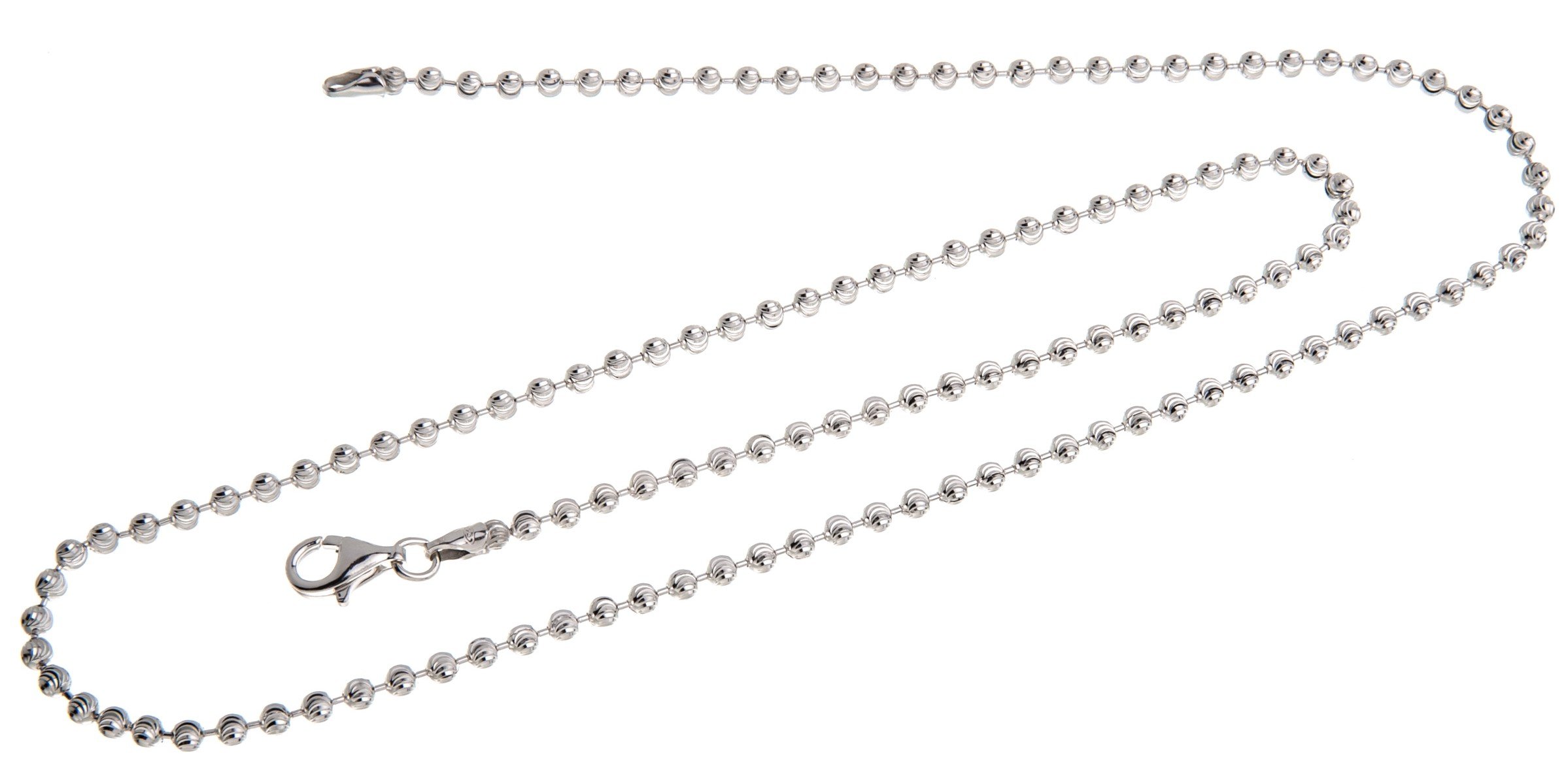 3mm Kugelkette, geschliffen- echt 925 Silber, Länge 38-120cm…