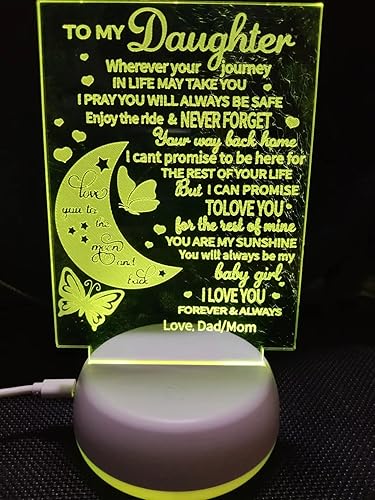 Miniatura 8 de Lámpara de noche creativa personalizada con luna y mariposa, regalos de cumpleaños, lámpara de noche de luna con ilusión 3D, lámpara de mesa LED