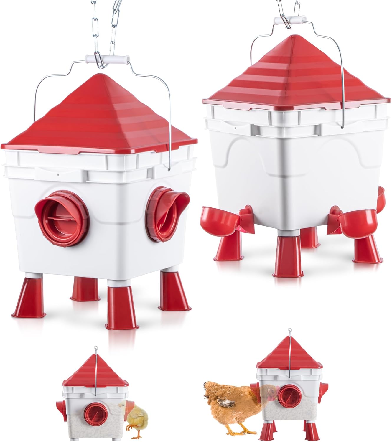 EVERYGROW Chicken Feeder and Waterer Set, Automatic