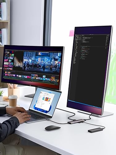 Vista 15 de Lemorele Adaptador multipuerto USB C Hub 10 en 1 para MacBook Pro con HDMI 4K 60Hz, Gigabit Ethernet, entrega de energía de 100 W, 2 puertos USB