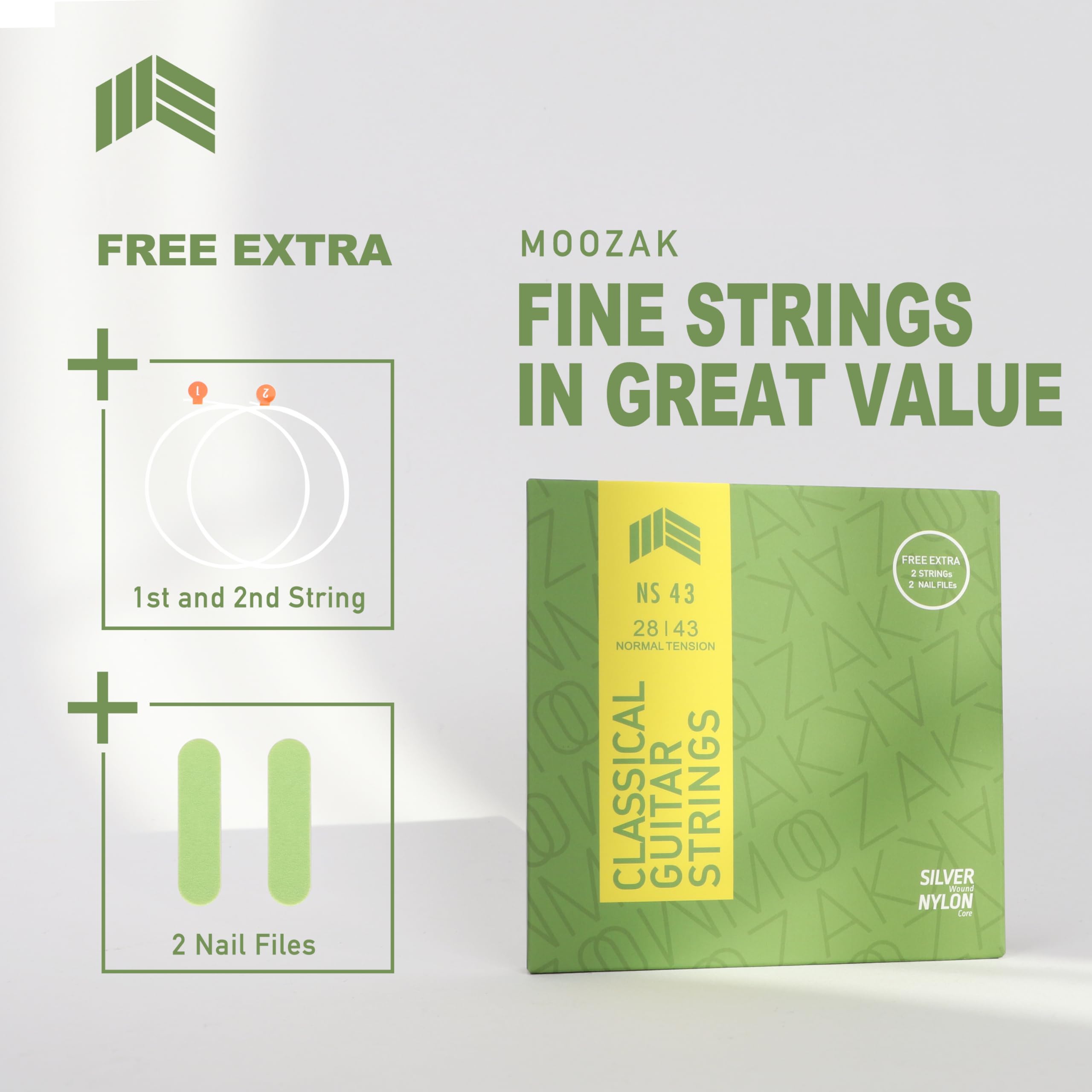 MOOZAK Classical Guitar Strings & Nylon Guitar Strings for Classical Flamenco Music, Ideal for Beginners & Pros - Image 3