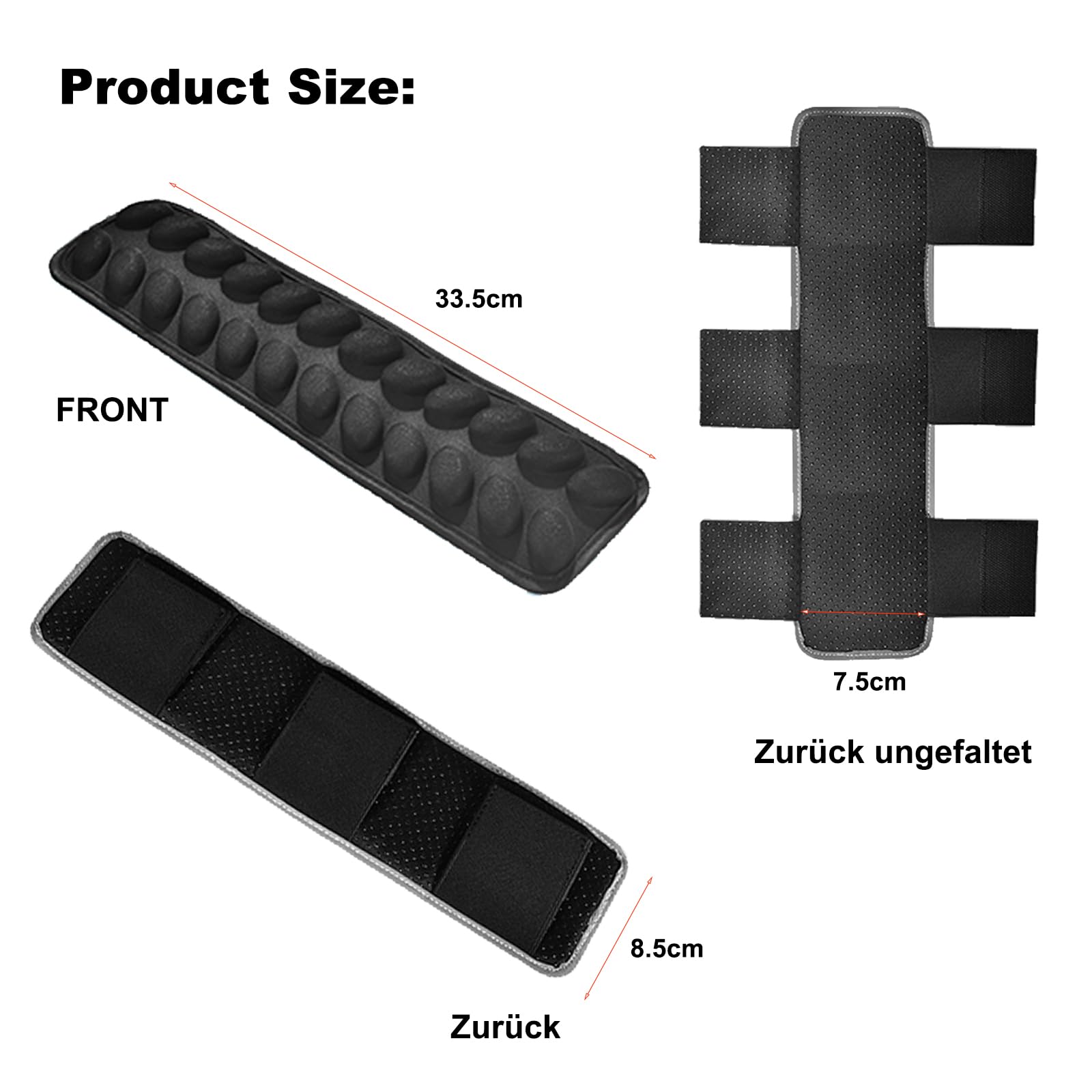Lot de 2 coussinets de bandoulière amovibles. Rembourrage de sangle de sac à dos avec coussin d'air, décompression anti-gravité, ventilation et dissipation de la chaleur (noir)