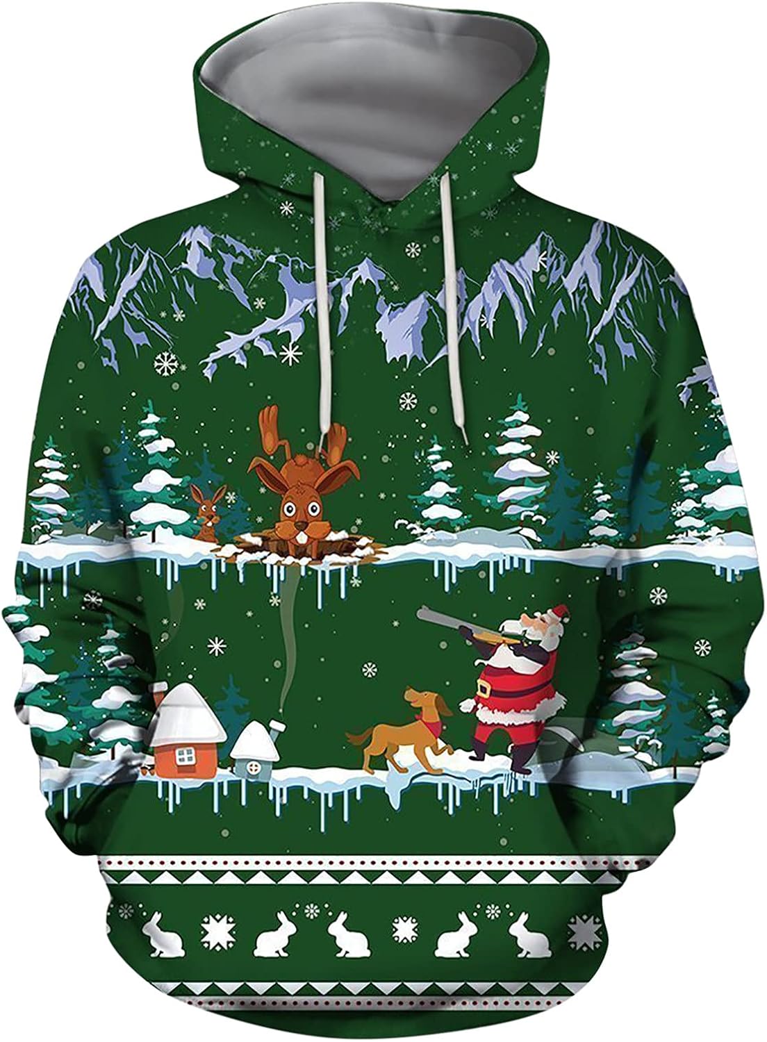 Pull De Noël Pour Hommes Renne Drôle 3D Noël Sweat-shirt Mode Jumper Noël Jumper, Vêtements De Noël Pour Hommes, Famille Unisexe Funny, Sweats De Mode Noël Décontracté Hommes, B-noir, M