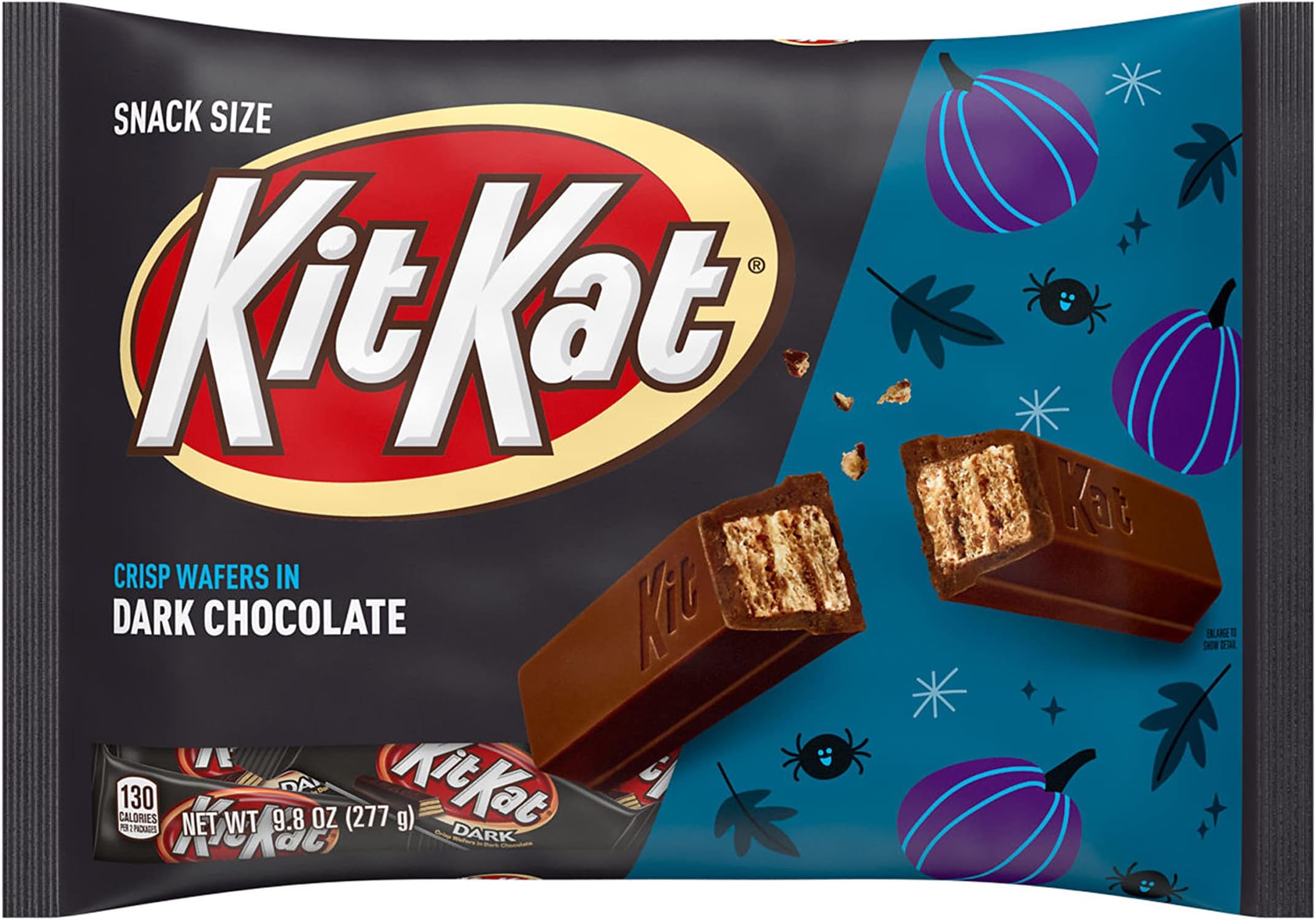 Halloween Kit Kat Dark Chocolate Snack Size Candy Bars - 9.8 oz Bag
