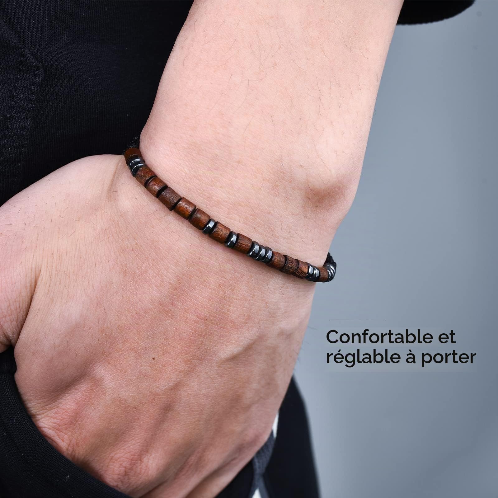 YELUWA Bracelet Je T'aime En Code Morse Pour Hommes | Cadeau Couple Amoureux Amour Pour Copain, Anniversaire Saint Valentin Noel, Pour Homme Mari Papa Fils