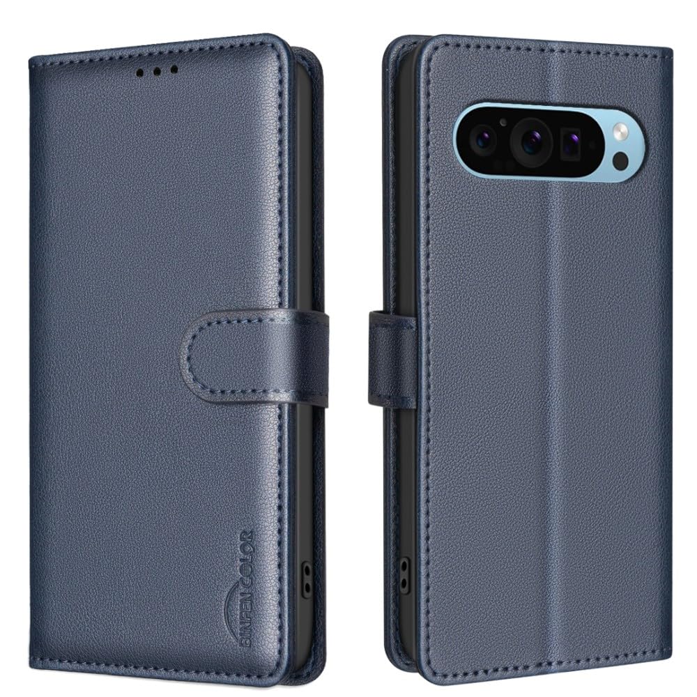 Étui portefeuille Pixel 9 Pro bleu foncé pour vos déplacements urbains - 7