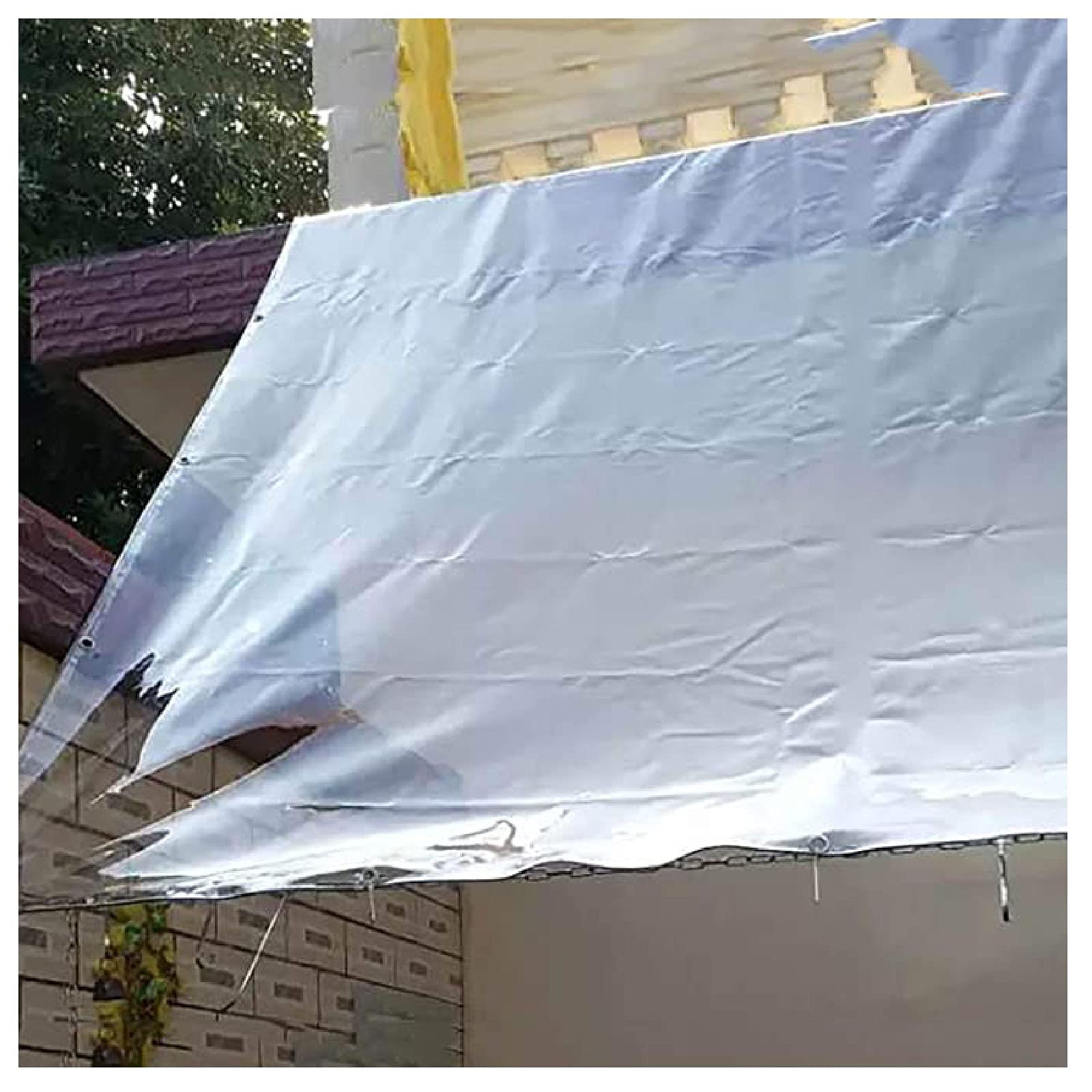 LIJINBO Bache De Protection,Tarpauline Transparente, Imperméable À L'extérieur De La Protection Solaire De Sun Protection Du Soleil Avec Des Œillets Anti-roulement, Pour Les Couvertures De Protection
