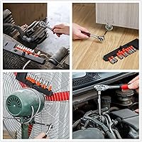 Vista 7 de Juego de llaves de trinquete de 1/4 de pulgada, kit de herramientas mecánicas y juego de enchufes con mango de trinquete reversible de liberación