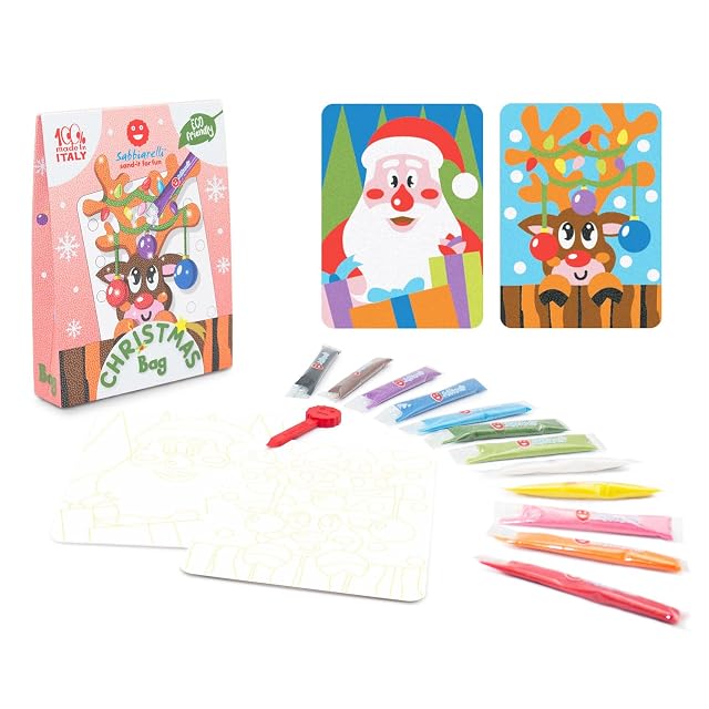 Sabbiarelli - Bag Christmas - Mini Kit de Sand Art de Navidad