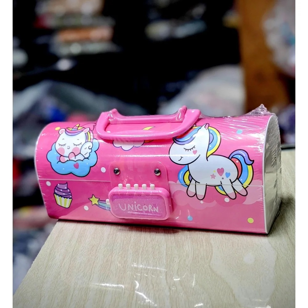 Arsenio Plastic Unicorn Multi-Functional Pencil Box with Double Arsenio Plastic Unicorn Multi-Functional Pencil Box with Double
