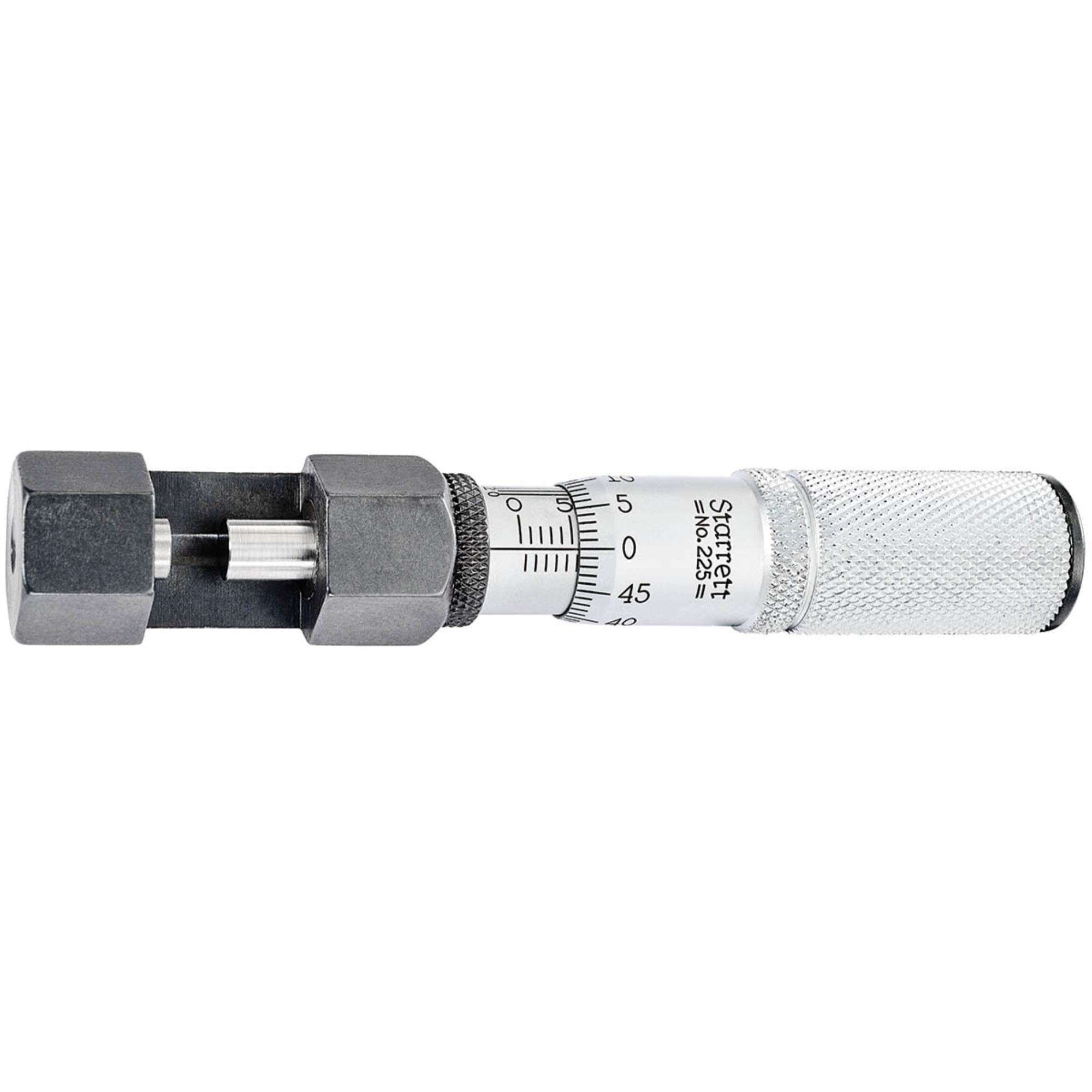 Starrett V225MF - Micrometro de alambre, dedal de fricción, rango de 0-10 mm, graduación de 0,001 mm
