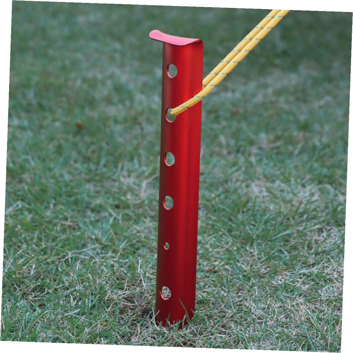 Cabilock 4 Pack Metal Tent Stakes 12.20In Ground Stakes for Camping Tents Canopy Awning Outdoor Tent Pegs Lightweight Fixing Stakes for Grass and Ice