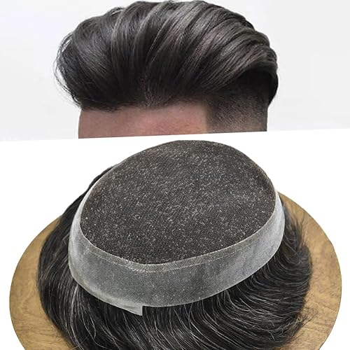 Tupé para hombres, pieza de cabello humano real de encaje suizo para hombre, sistema de repuesto, piezas de pelo de poli transparente para hombres,