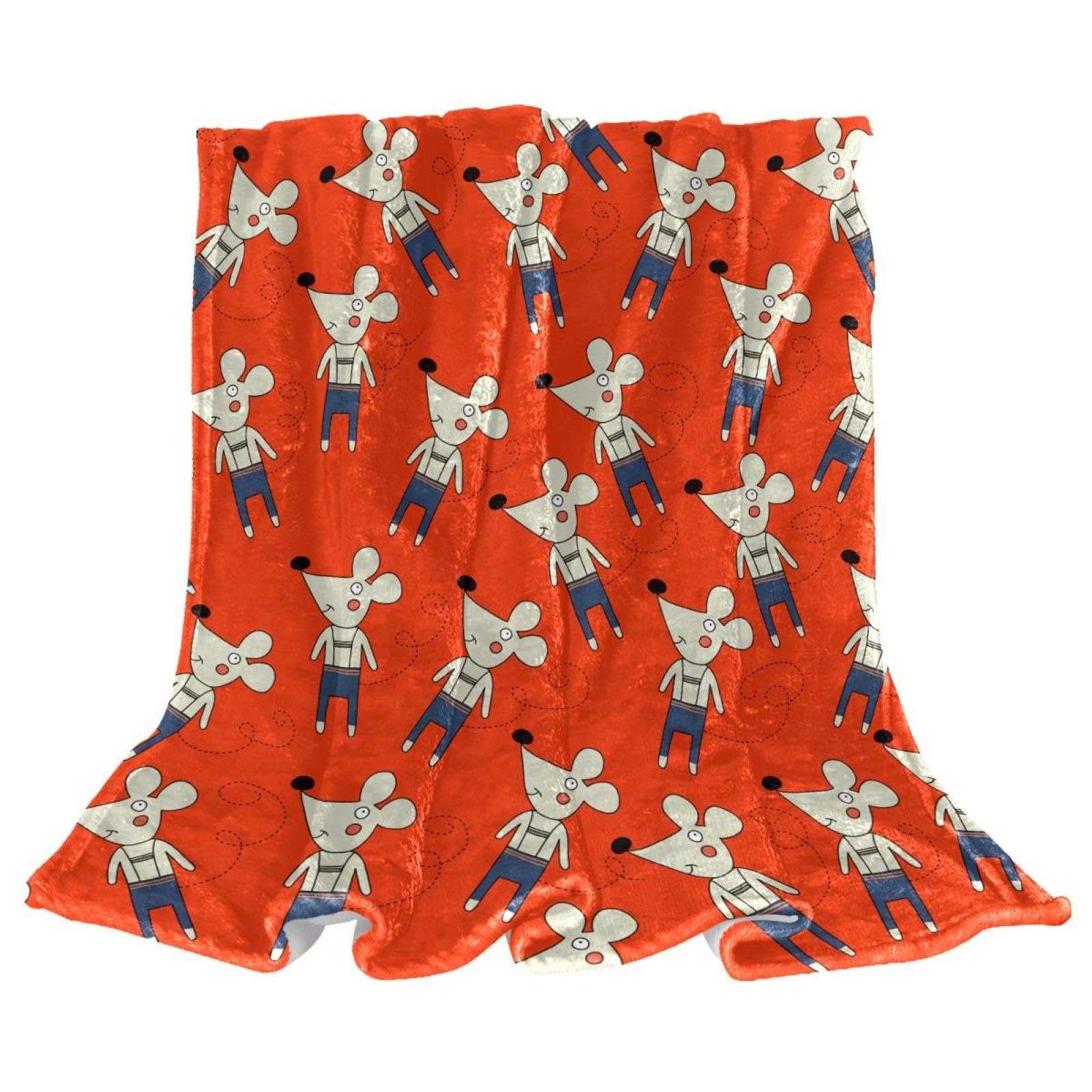 Couverture polaire souris contre le froid hivernal du salon