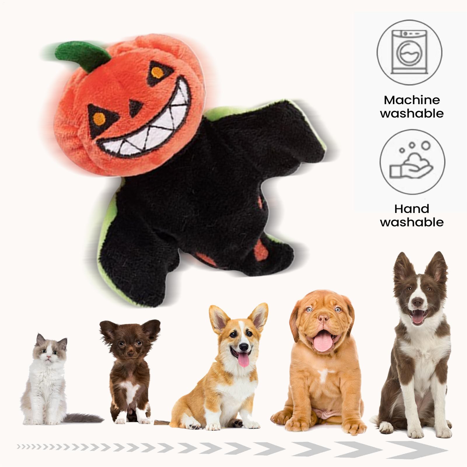 Katzenspielzeug, Simulieren Sie das Flügelschlaggeräusch Einer Halloween-Kürbispuppe for EIN Kätzchen(Pumpkin Head)