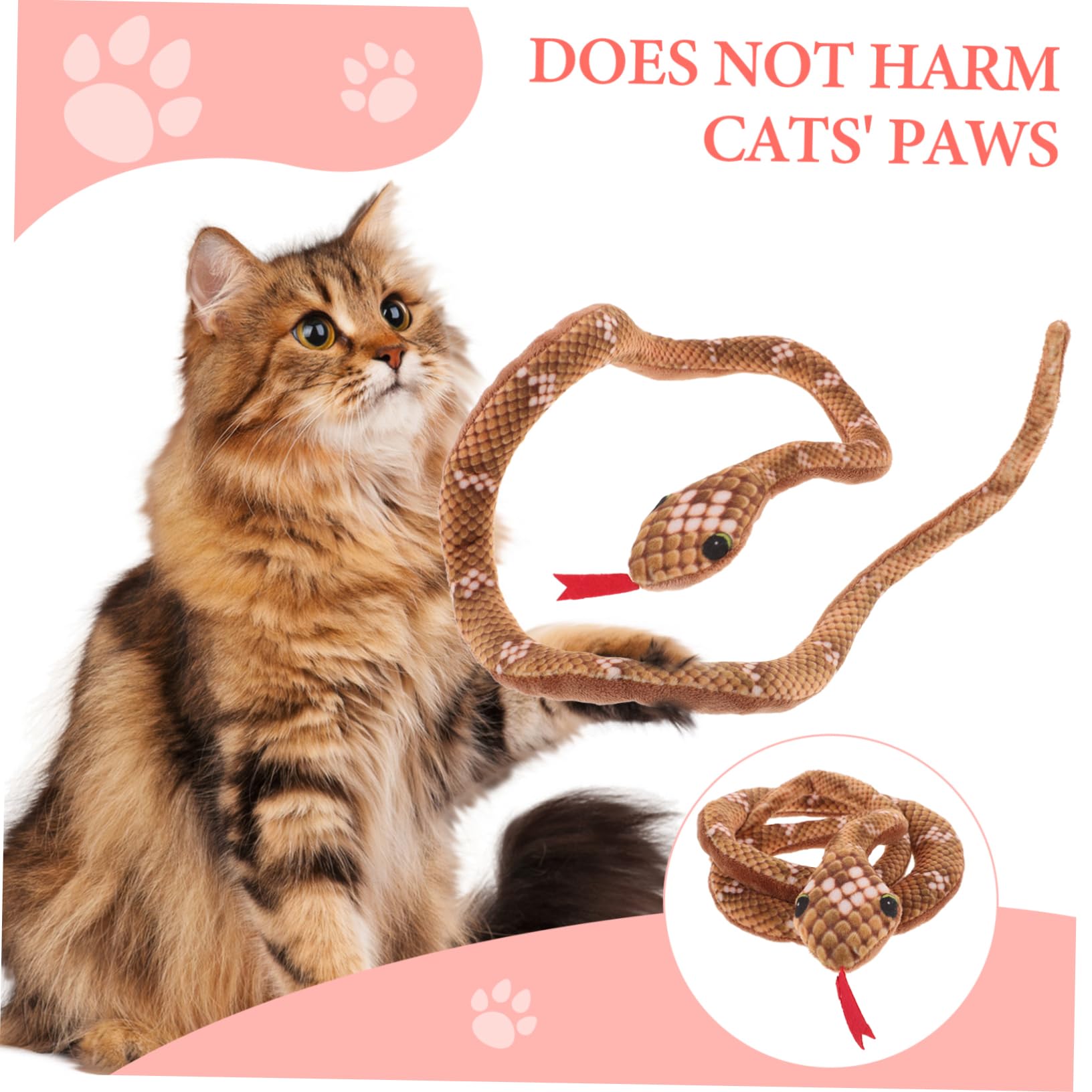 Sosoport Jouet Serpent pour Chat avec Herbe Chat Jouet Interactif Peluche pour Chaton Interieur