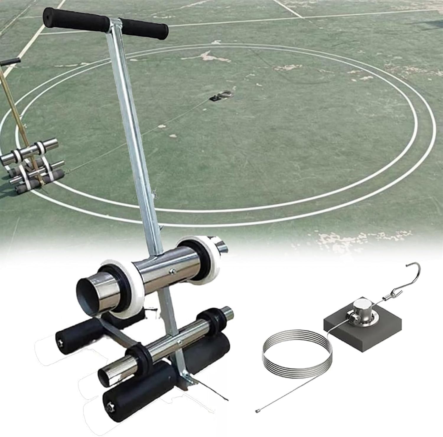 asdchZen Hand-Push Tape Sticking Machine, Basketball Court Marking Kit, Manual Floor Tape Applicator For Driveway, Garage, Lane Marking, Ballpark