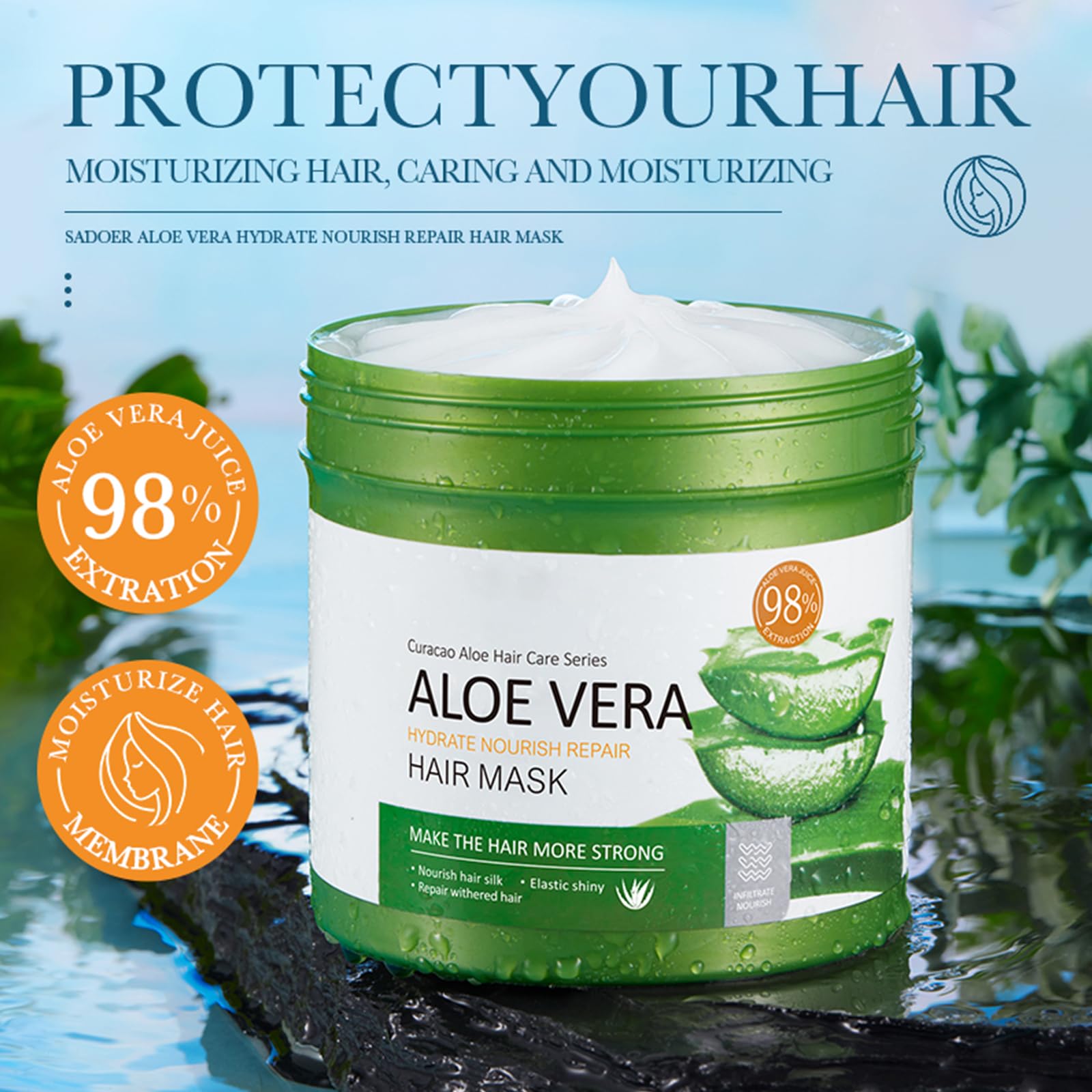 Aloe Vera Haarmaske, Haarmaske Reparieren, Keratin Haarmaske, Haarmaske Fr  Geschdigtes Haar, Aloe Vera Reparatur-Haarmaske, Repair Hair Mask, Pflegen  Sie Das Haar, 500g : Amazon.de: Kosmetik