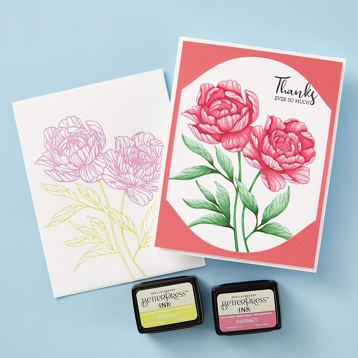 Spellbinders BPR-004 Peony Perfection Registration Press Plates from The Cheers to You Collection