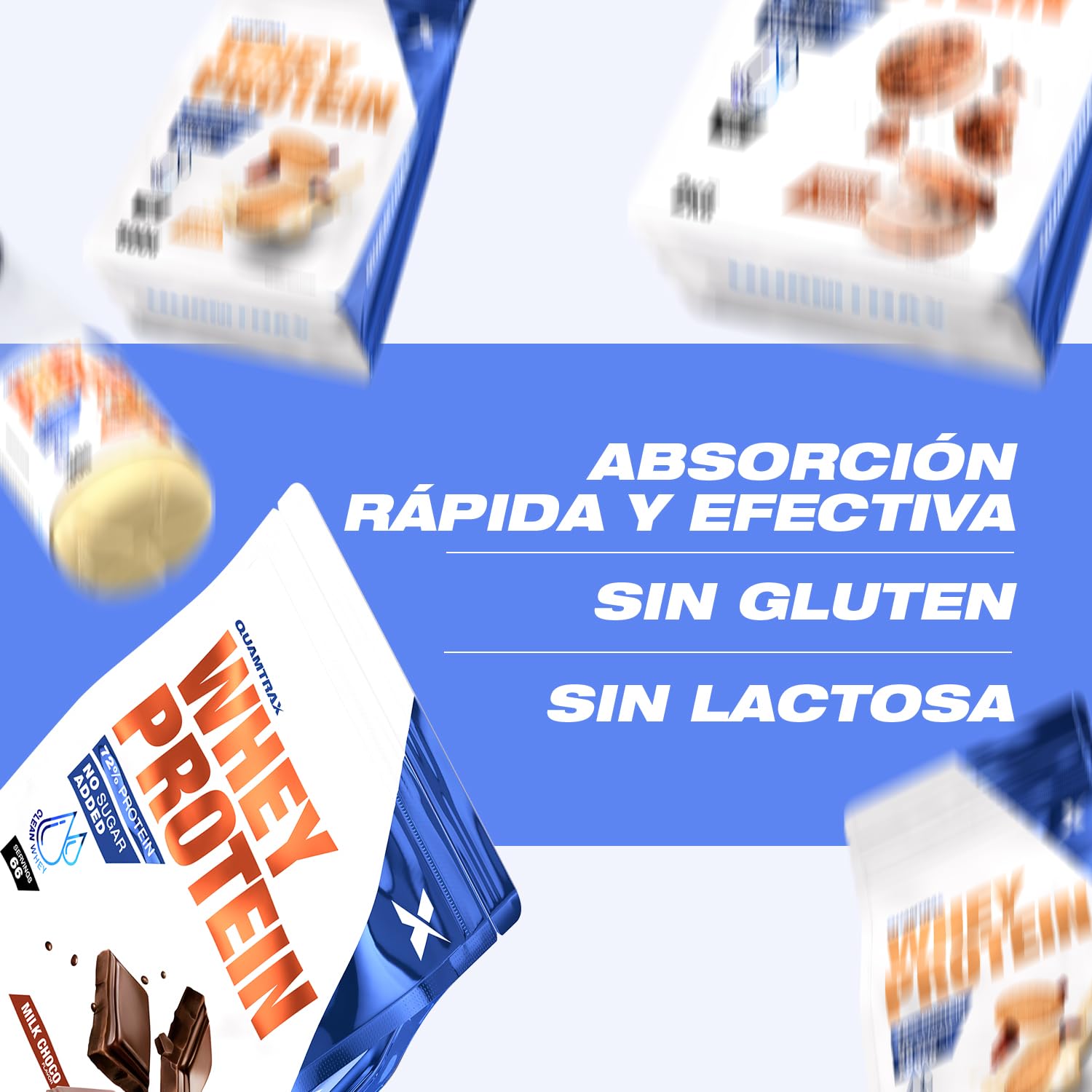 Quamtrax Nutrition - Whey Protein (Proteína de Suero de Leche) - 2 kg - Sabor Chocolate Blanco y Frambuesa - Alto contenido proteico, apoyo en el crecimiento muscular y energía